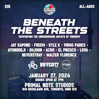 the flyer for beneath the streets in toronto